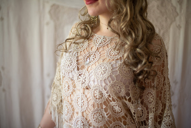 RESERVED: Divina Crochet Lace Ponco