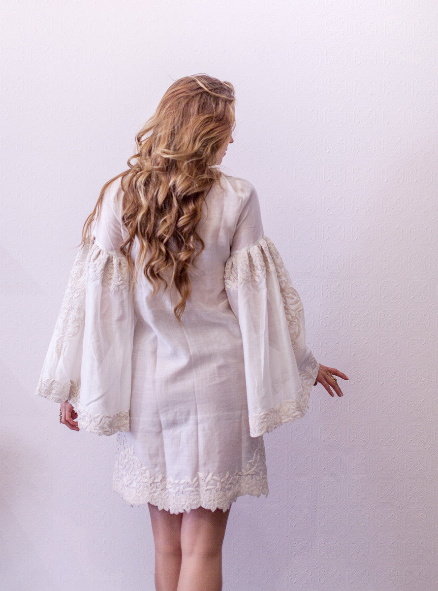 RESERVED: Parisian Chic Boho Cotton Dress